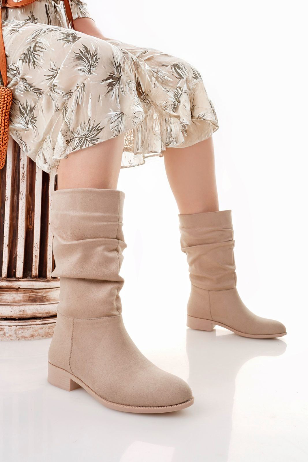 Plod Bej Süet Çizme Plod Bej Süet Çizme