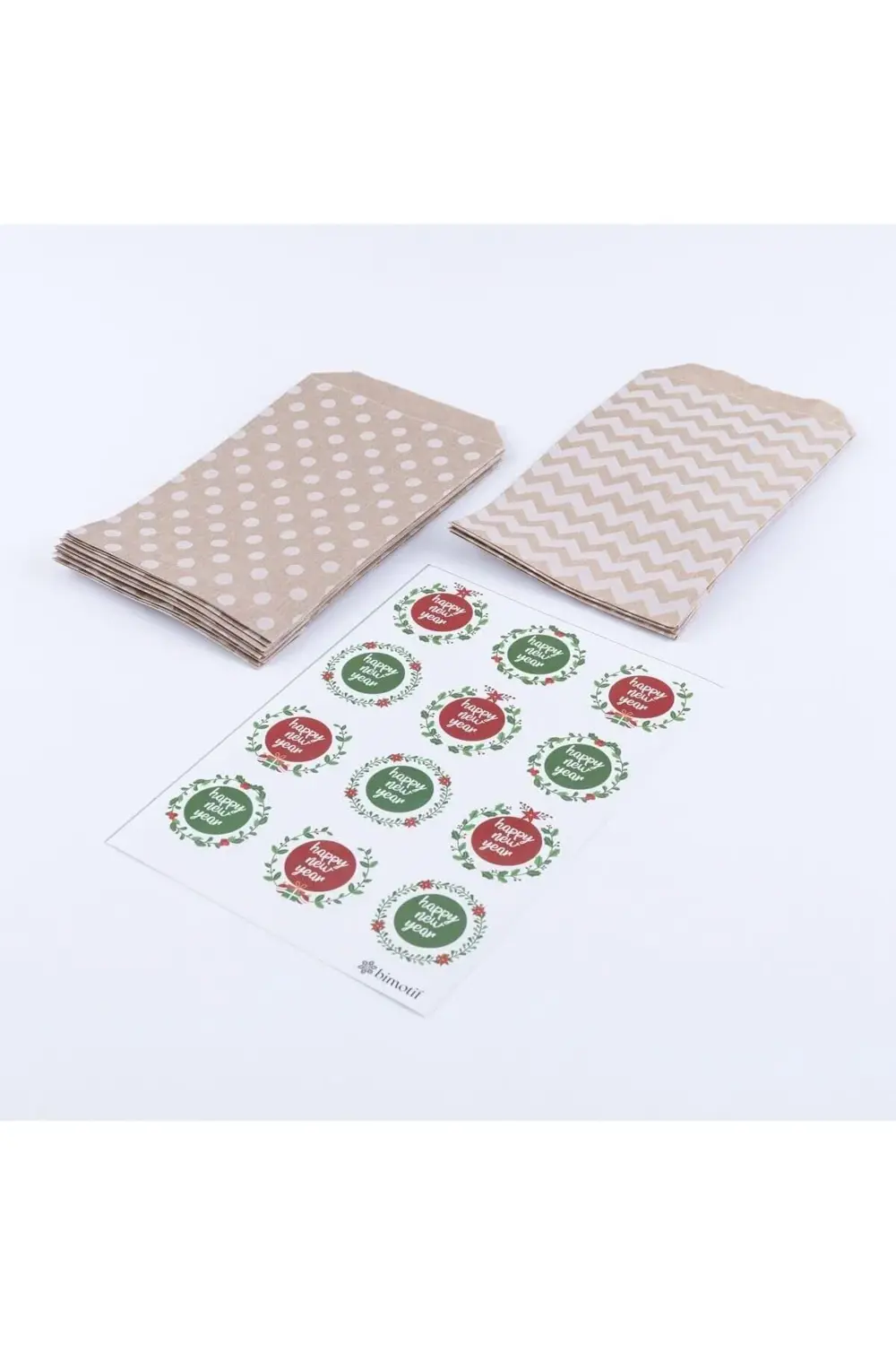 pltnstoreshop 20 adet puantiye ve zikzak desenli kese kağıdı (18x