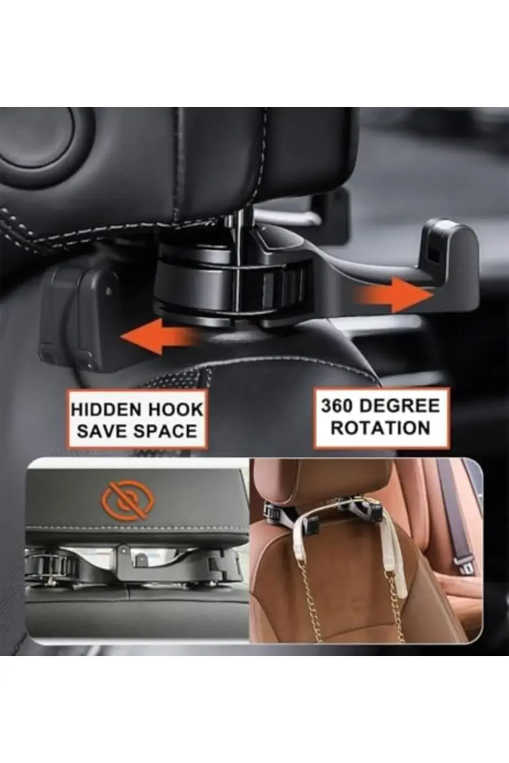 pltnstoreshop 2’li Araç Baş Destek Kancası – Telefon Tutuculu Evr