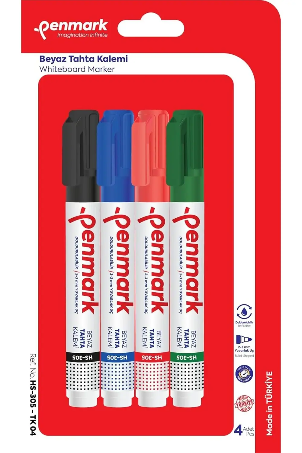 pltnstoreshop Beyaz Tahta Kalemi 4'lü Vakumlu Blister pltnstoresh