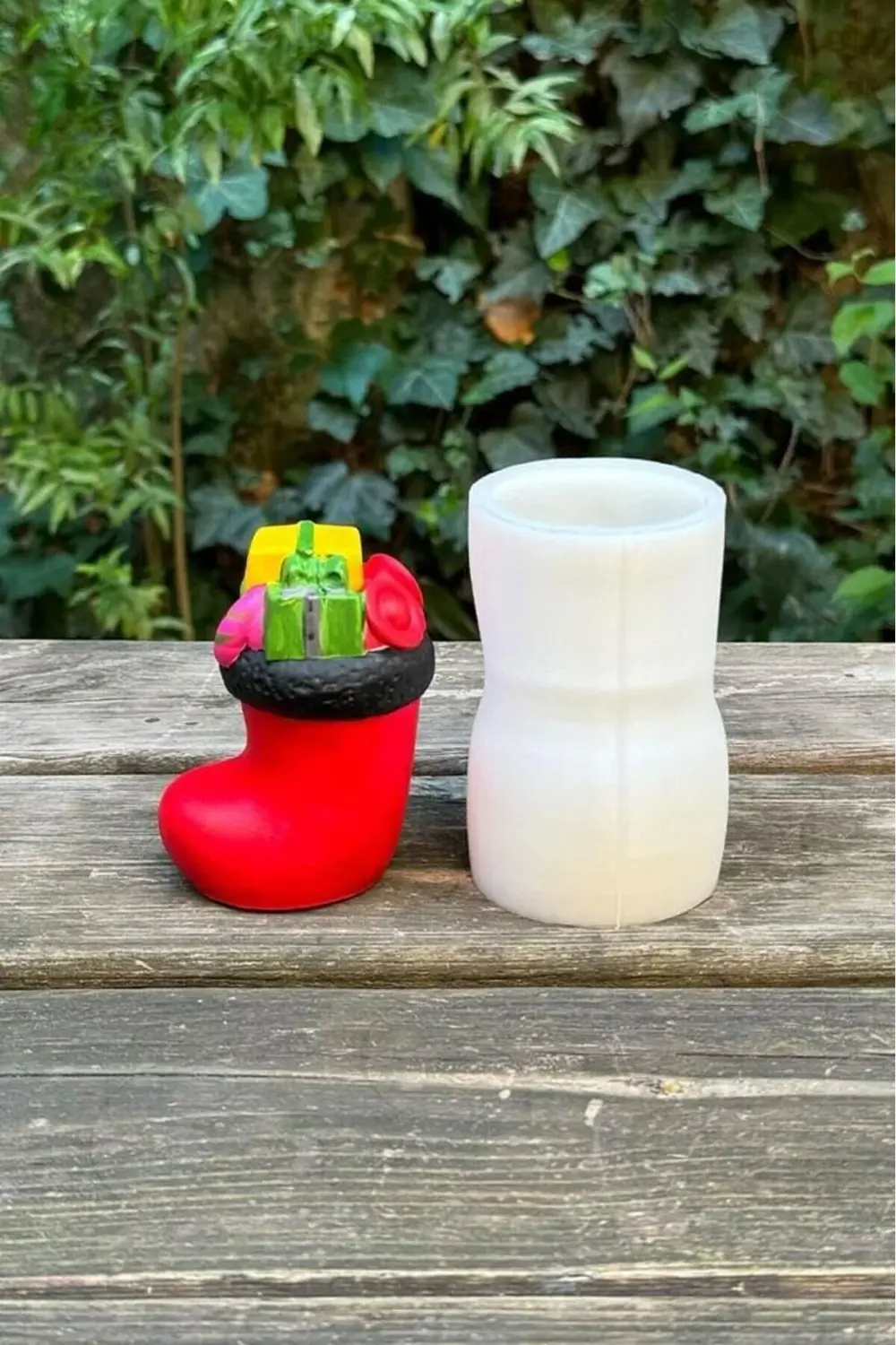 pltnstoreshop Concept 3D Christmas Dilek Çorabı Silikon Mum Kalıb