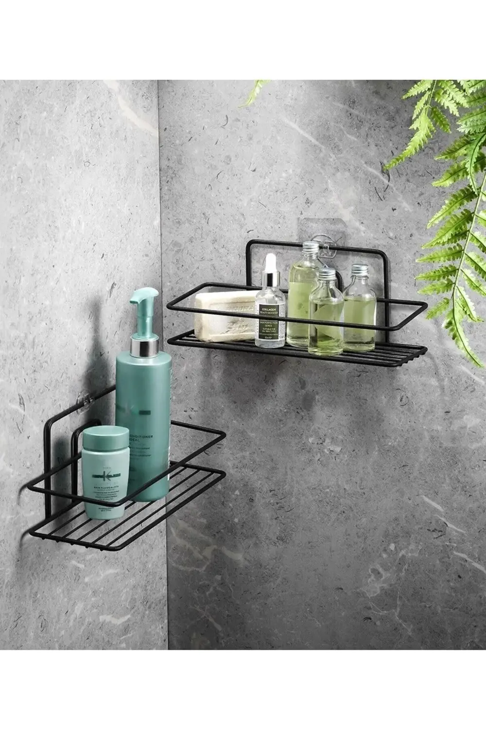 pltnstoreshop Haus Yapışkanlı Banyo Düzenleyici Şampuanlık Duş Ra