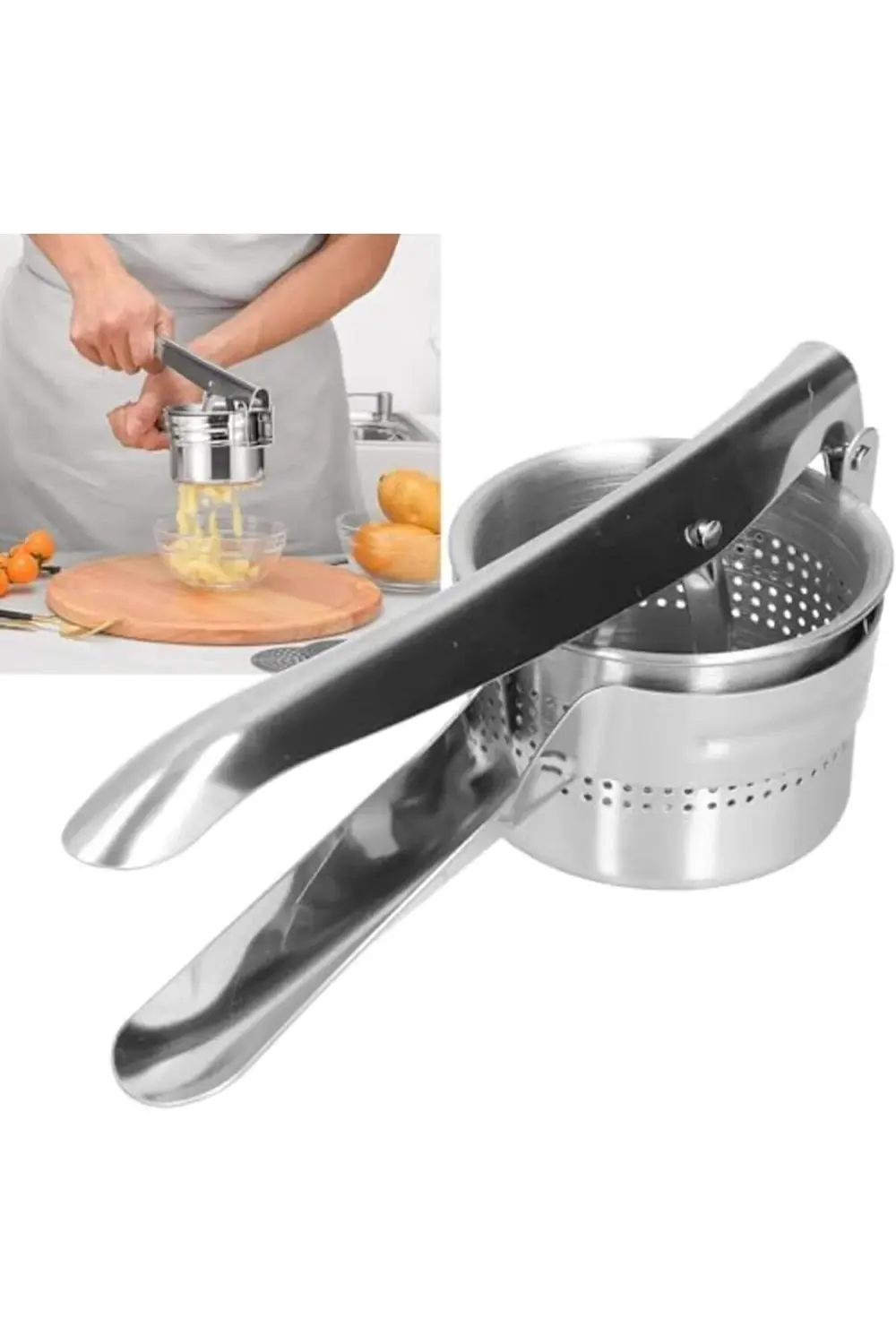 pltnstoreshop Home Paslanmaz Çelik Patates Püresi Presi, 3'ü 1 Ar
