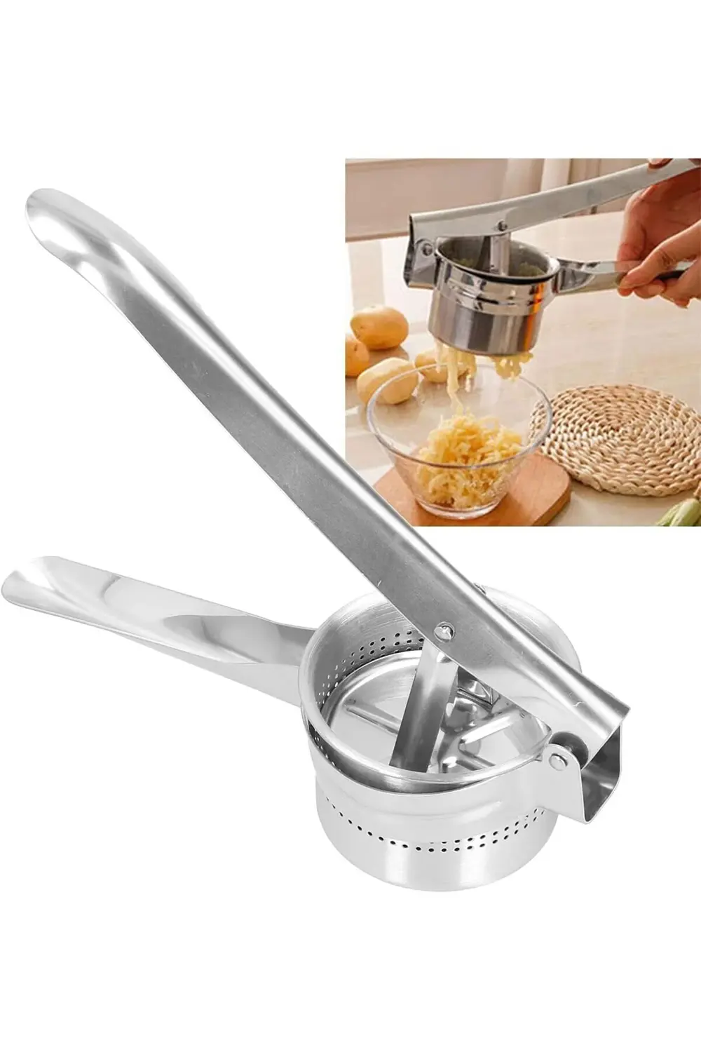 pltnstoreshop Home Paslanmaz Çelik Patates Püresi Presi, 3'ü 1 Ar