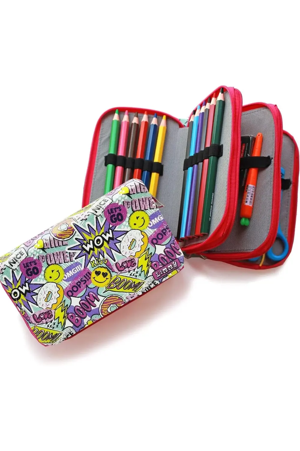 pltnstoreshop Kalem Kutusu Wow Oops Boom Smile Desenli Kawai Orga