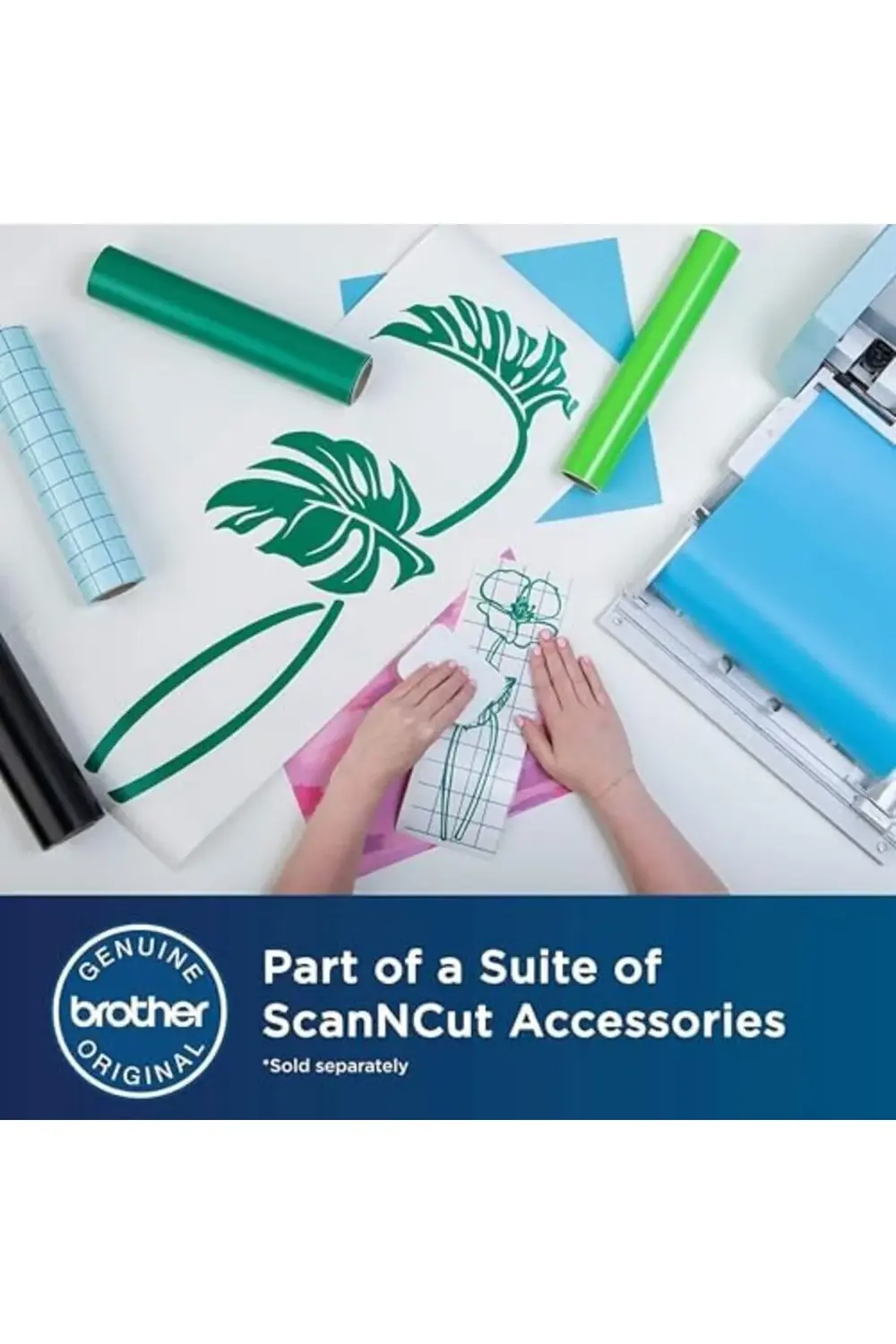 pltnstoreshop ScanNCut 12"X6' Adhesive Transfer Paper W/Grid-Clea