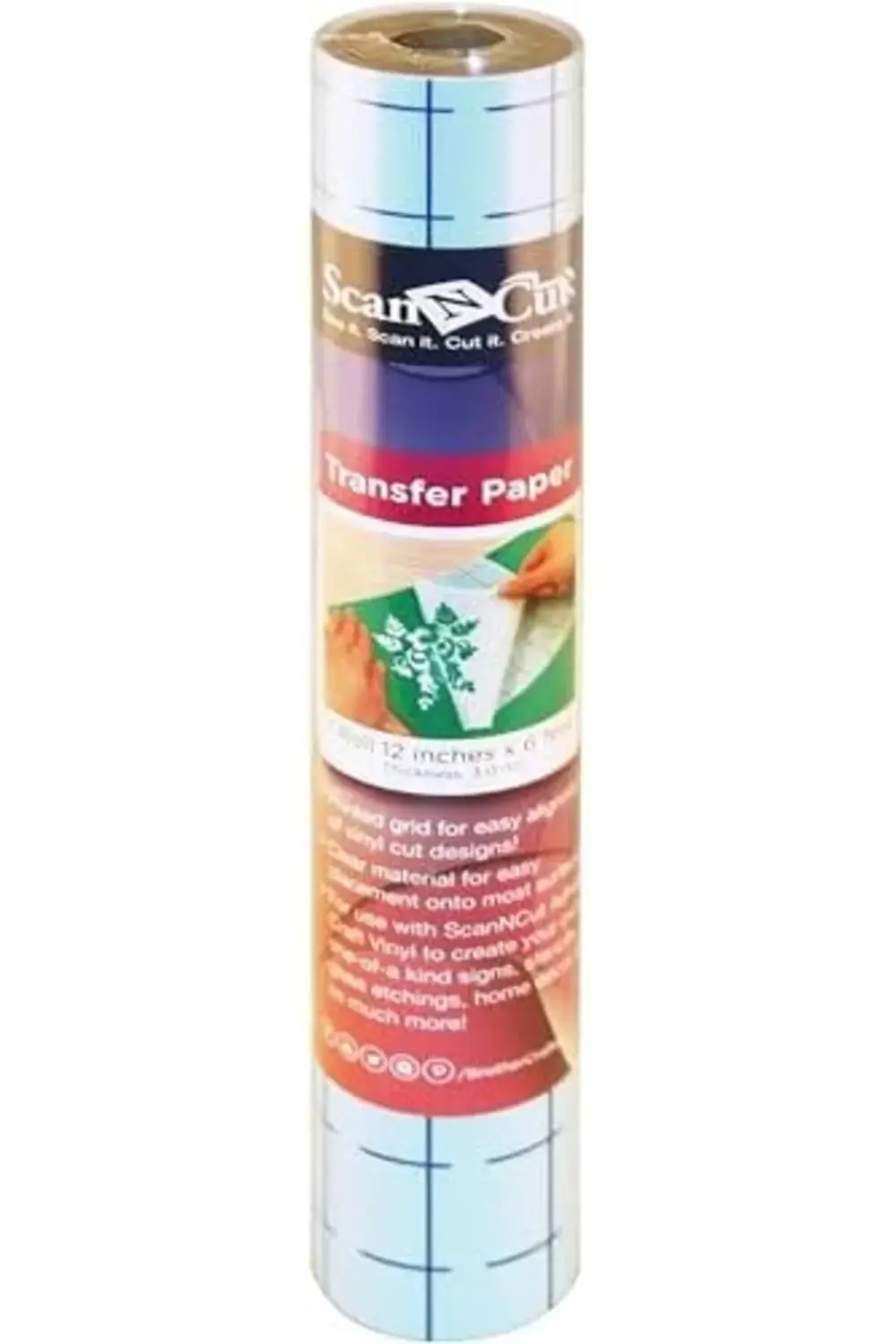 pltnstoreshop ScanNCut 12"X6' Adhesive Transfer Paper W/Grid-Clea