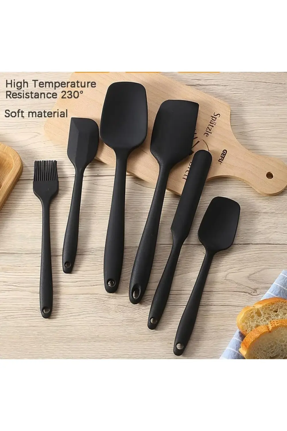 pltnstoreshop Silikon Mutfak Seti, Yapışmaz Spatula, Kaşık, Bıçak