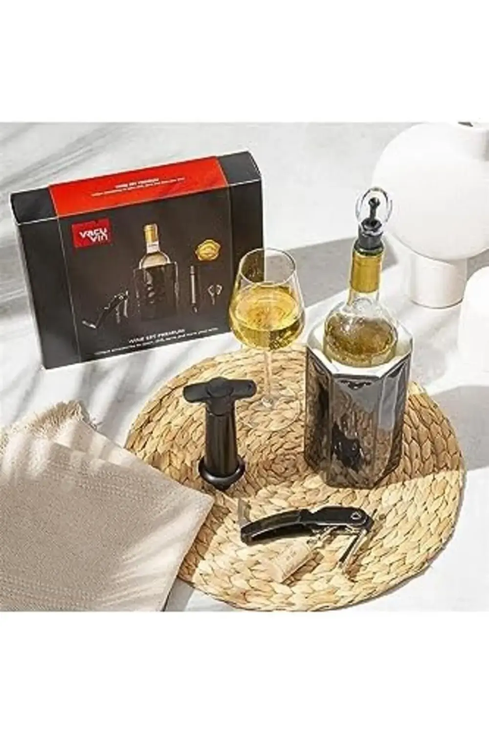 pltnstoreshop Vin Premium Şarap Seti 4 Parça Hediye Kutulu pltnst