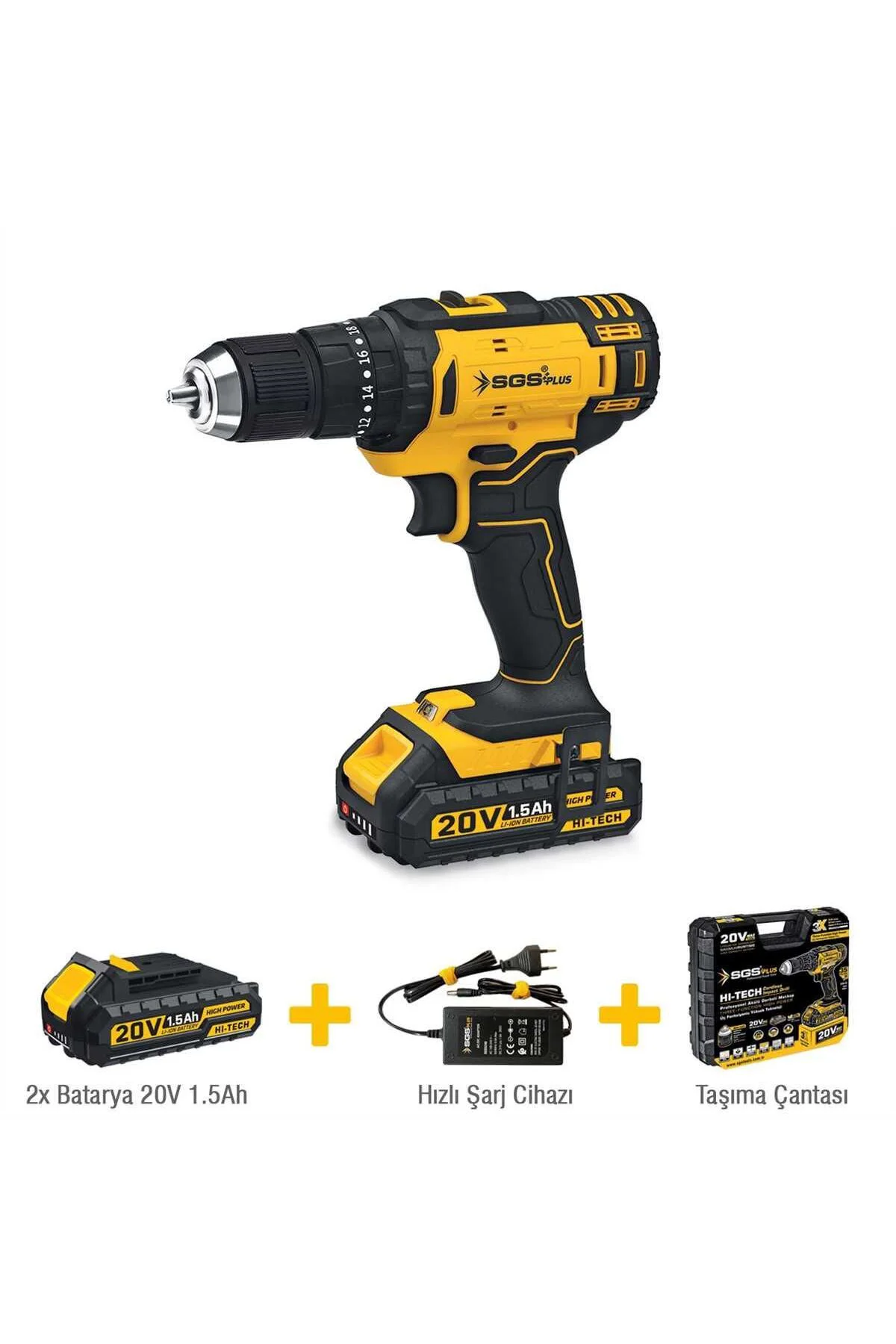 Plus 5248 Akülü Darbeli Matkap Seti 20 Volt