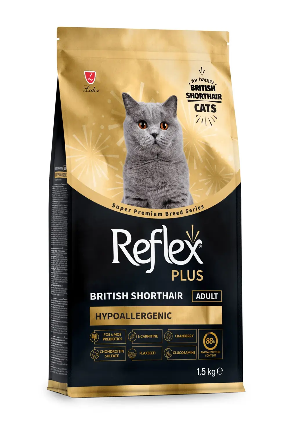 Plus British Shorthair Hipoalerjenik Yetişkin Kedi Maması 1,5 kg