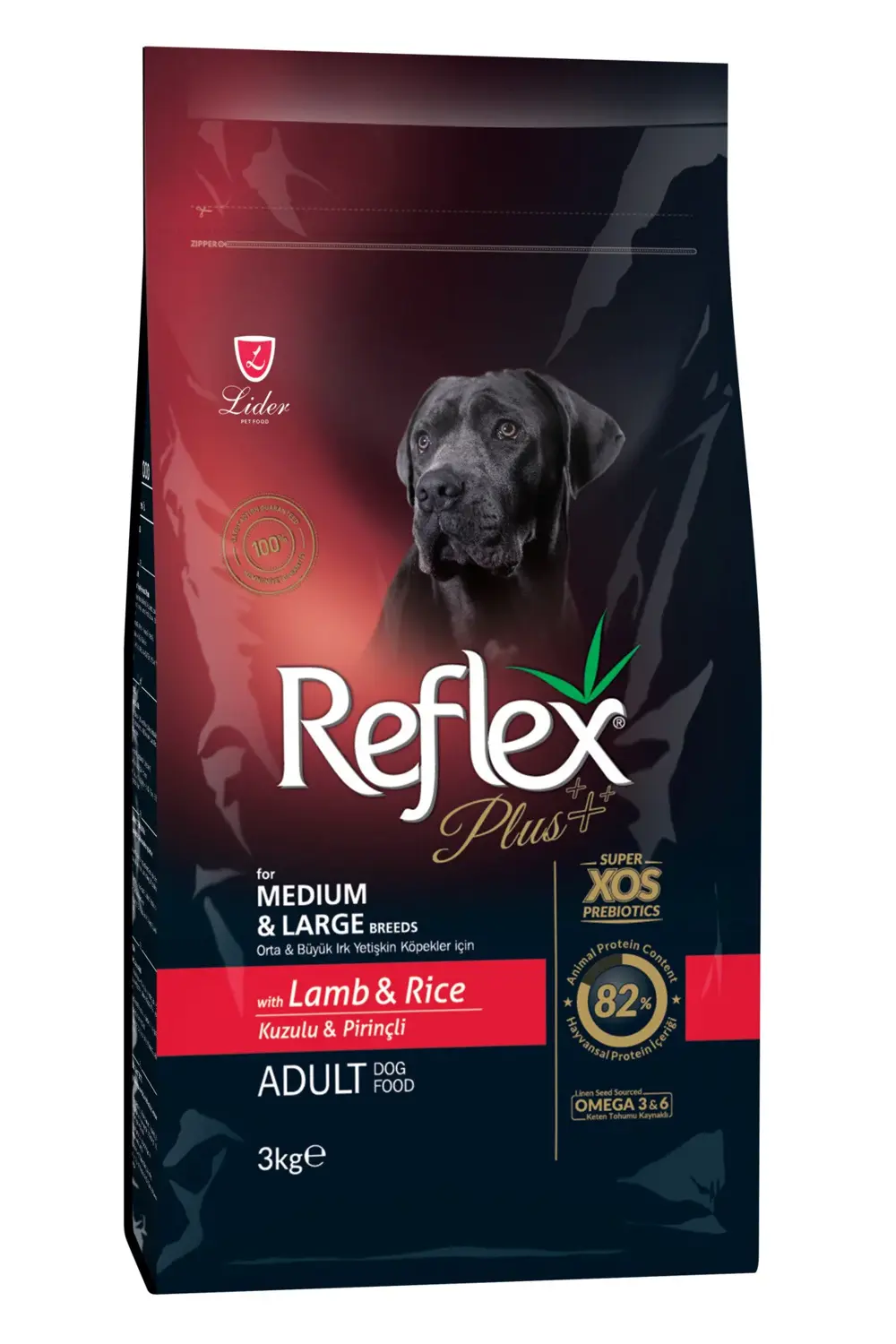 Plus Büyük ve Orta Irklar için Kuzulu Yetişkin Köpek Maması 3 kg