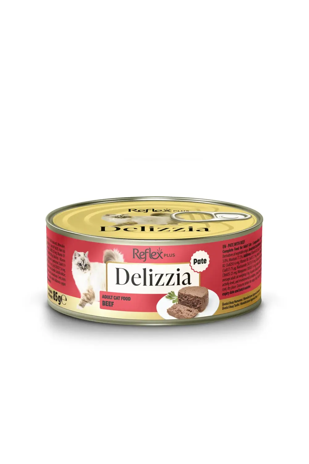 Plus Delizzia / Kıyılmış Dana Etli Yetişkin Kedi Maması 85g x 3 A