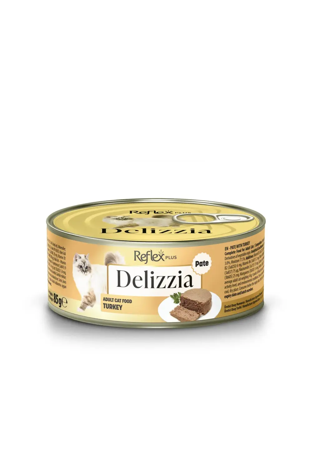Plus Delizzia / Kıyılmış Hindi Etli Yetişkin Kedi Maması 85g x 3