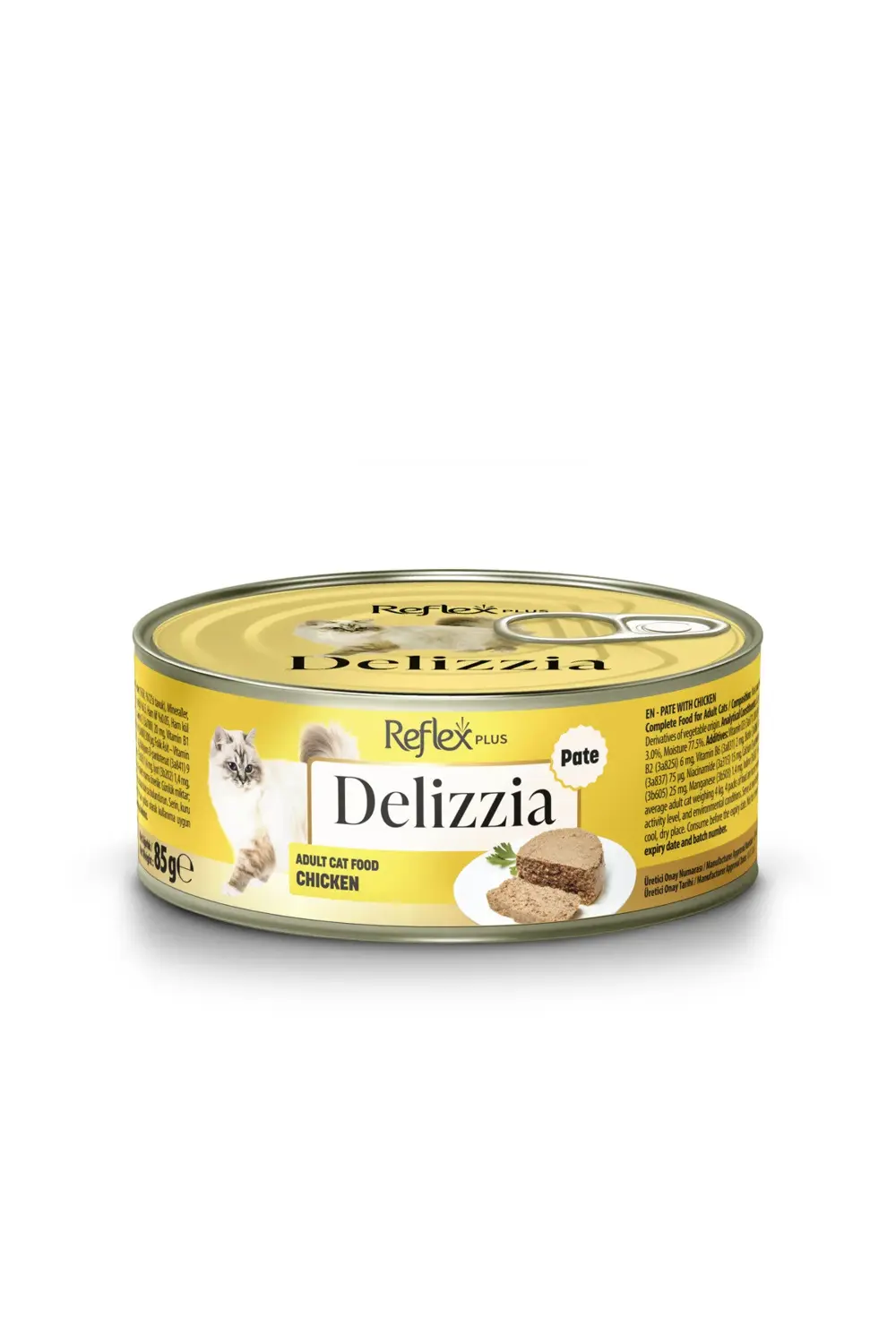 Plus Delizzia / Kıyılmış Tavuklu Yetişkin Kedi Maması 85g x 3 Ade