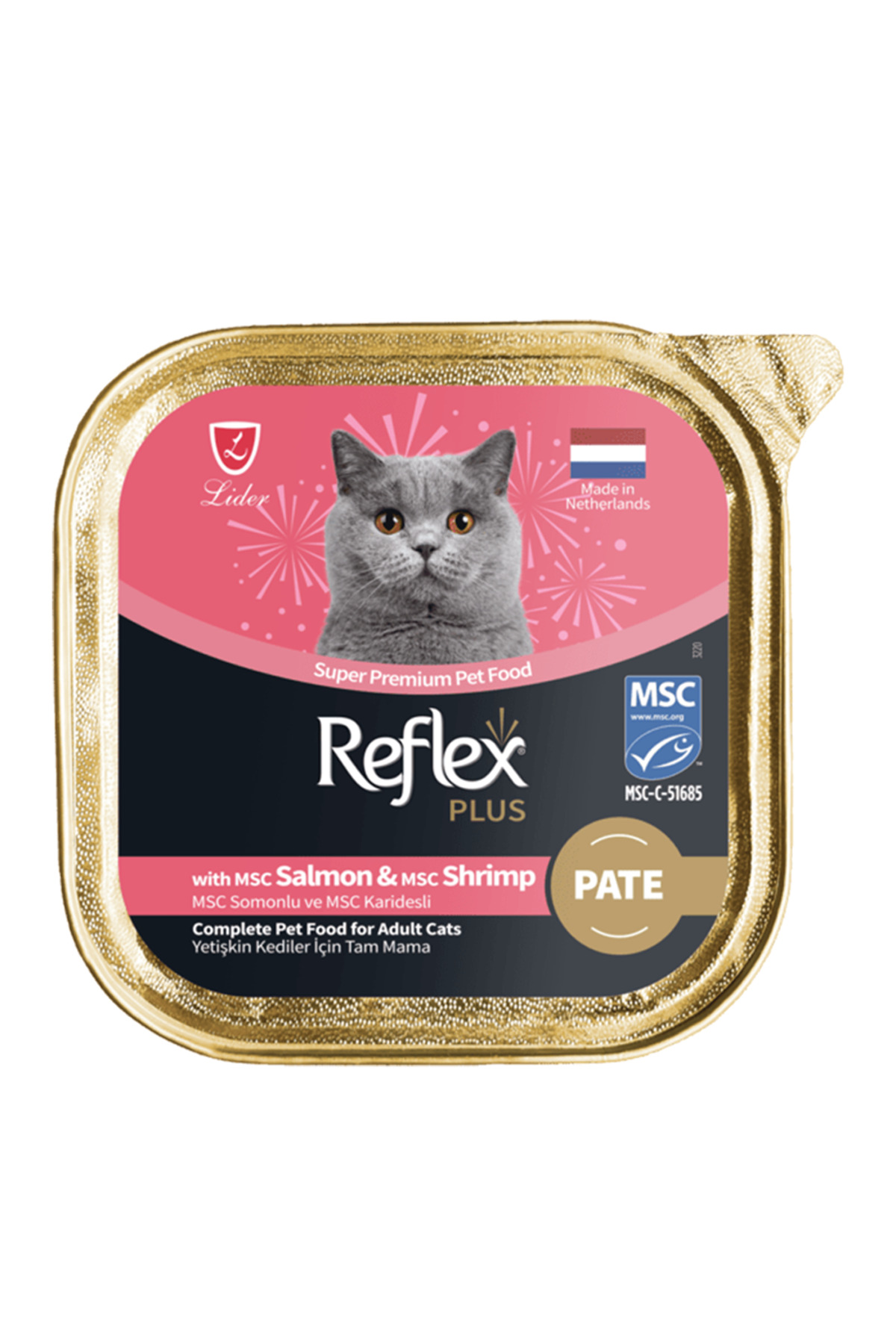 Reflex Plus Ezme Somonlu Ve Karidesli Yetişkin Kedi Yaş Maması 85Gr