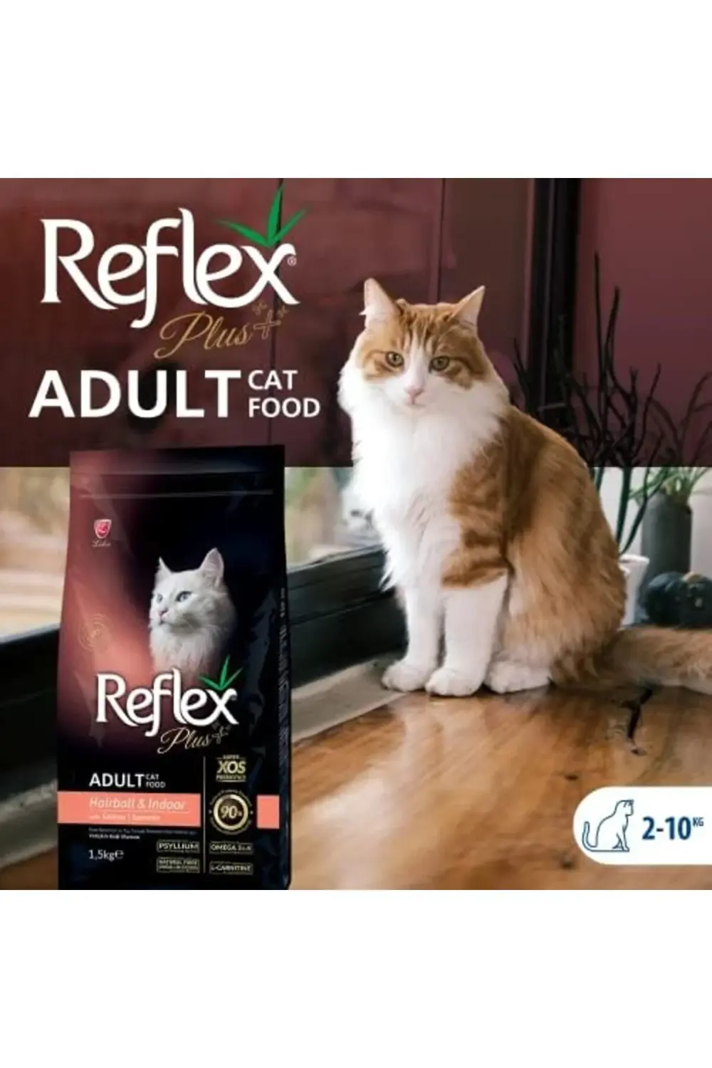 Plus Hairball Somonlu Yetişkin Kedi Maması, 1.5 Kg