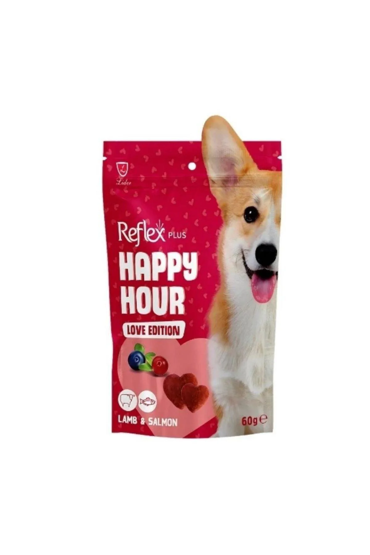 Plus Happy Hour Love Edition Kuzulu ve Somonlu Köpek Ödül Maması 