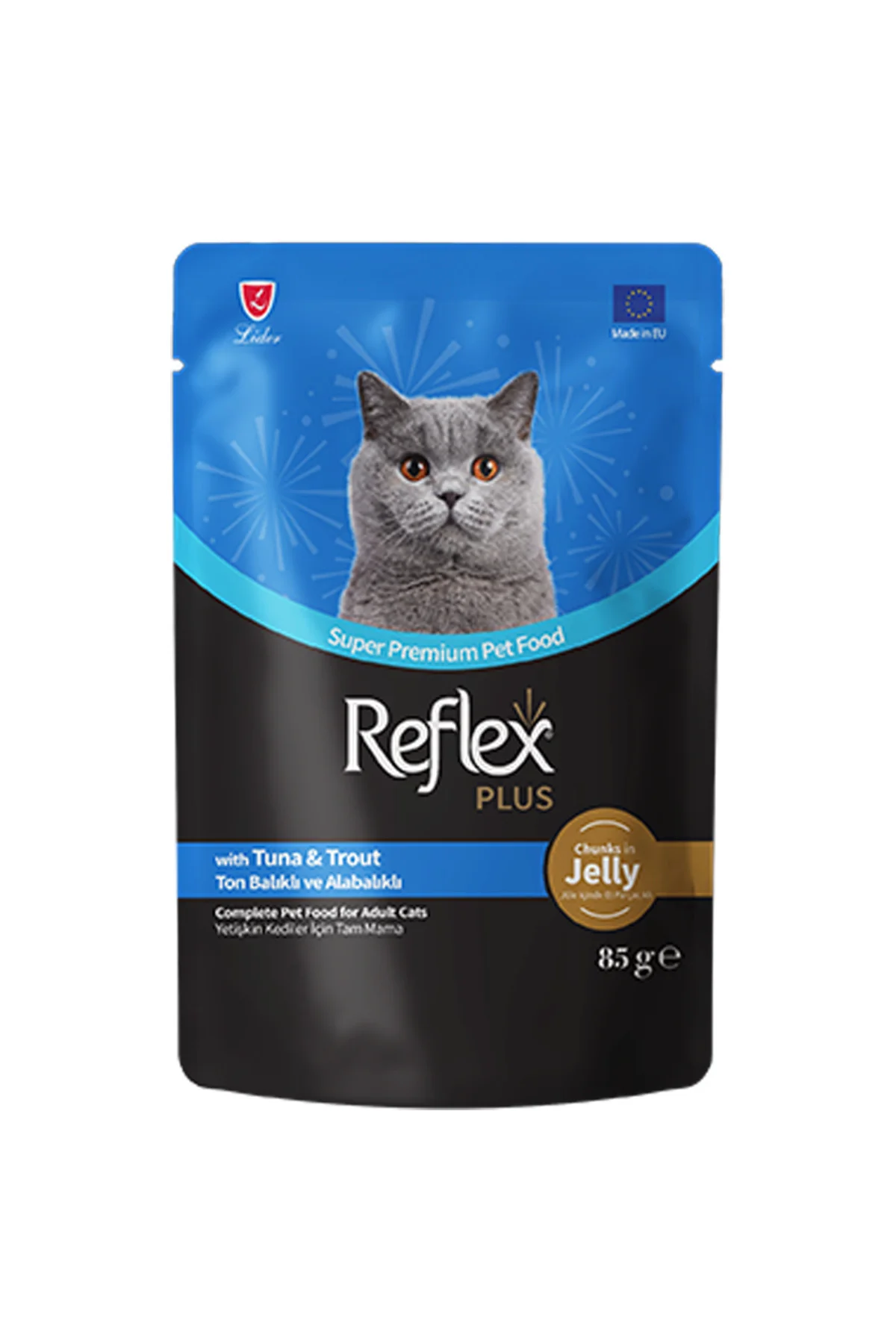 Plus Jöle İçinde Parça Ton Balıklı ve Alabalıklı Yetişkin Kedi Ya