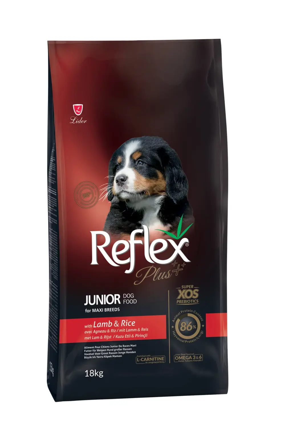 Reflex Plus Kuzu Etli Ve Pirinçli Çok Büyük İrk Yavru Köpek Maması 18 Kg