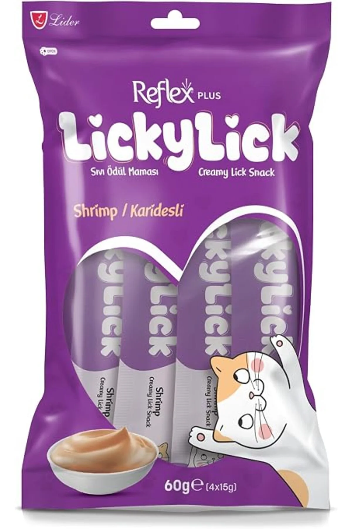Plus Lickylick Karidesli Sıvı Ödül Maması 60 g (4 x 15 g) - Görsel 7