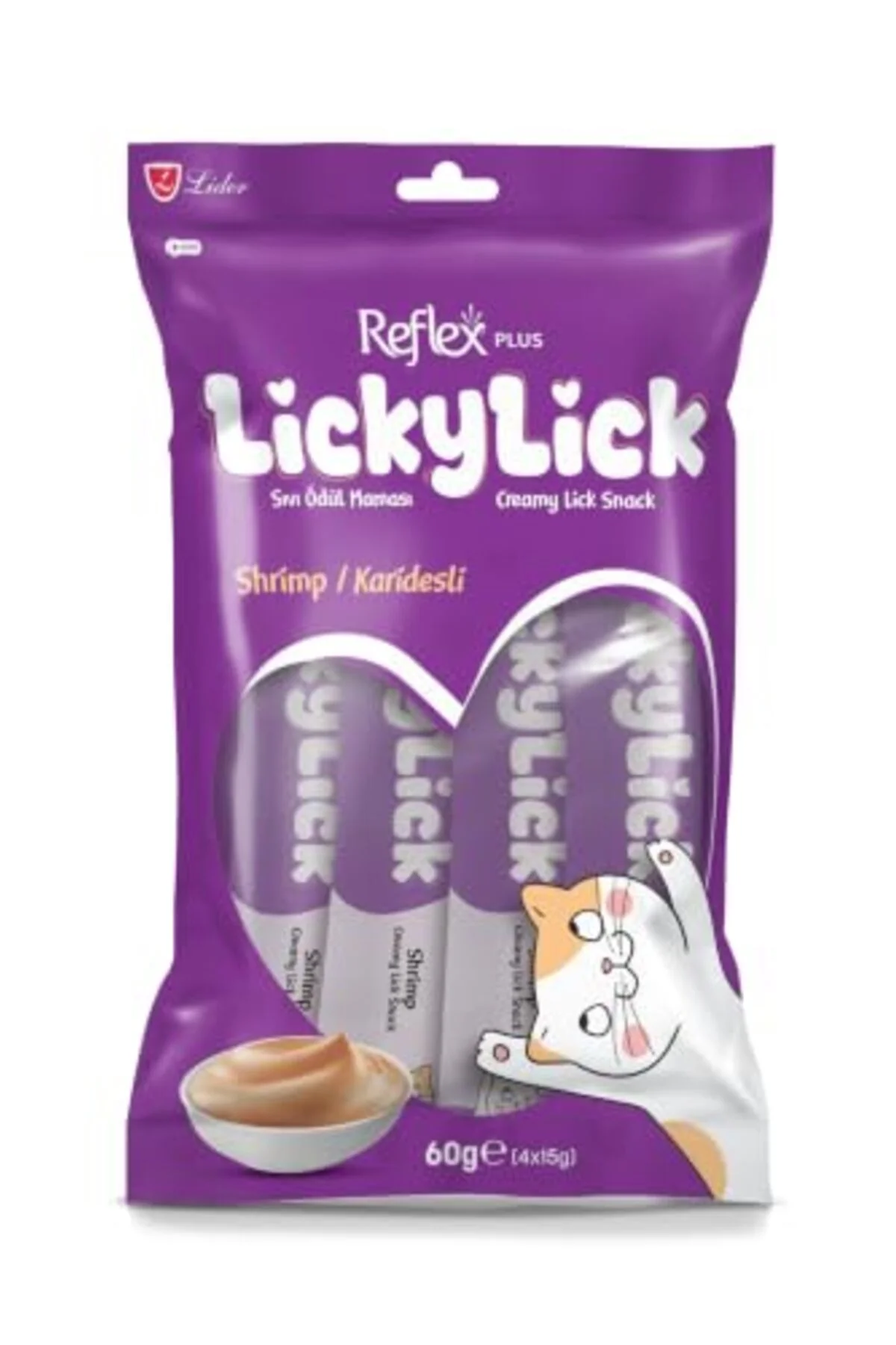 Plus Lickylick Karidesli Sıvı Ödül Maması 60 g (4 x 15 g) - Görsel 3