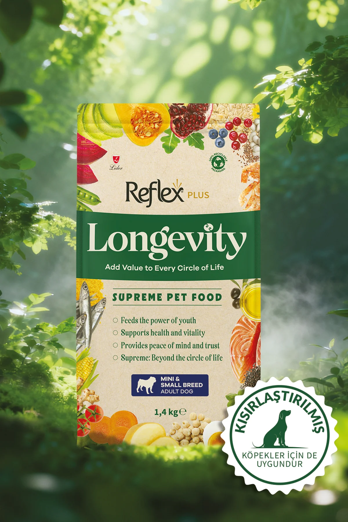 Plus Longevity Mini ve Küçük Irk Yetişkin Köpek Maması 1400g - Görsel 2