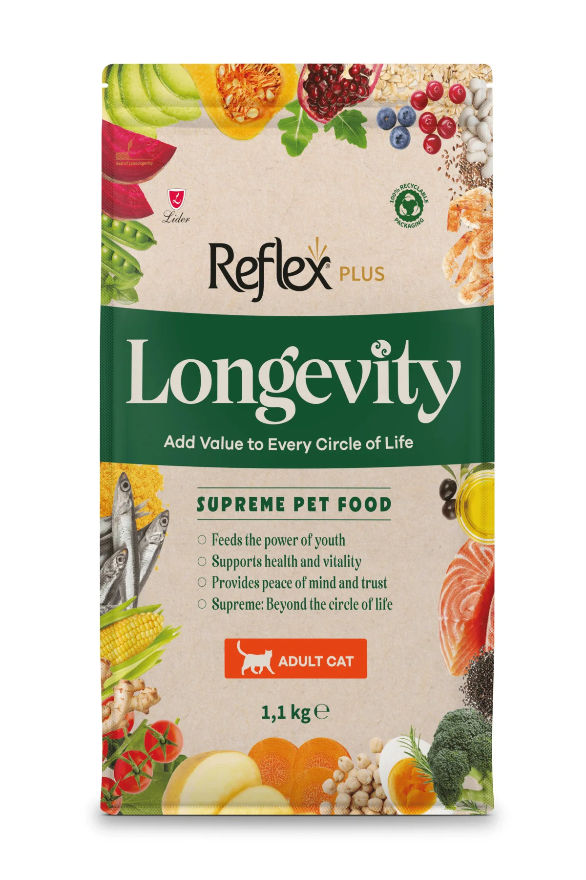 Plus Longevity Yetişkin Kedi Maması 1100g - Görsel 9