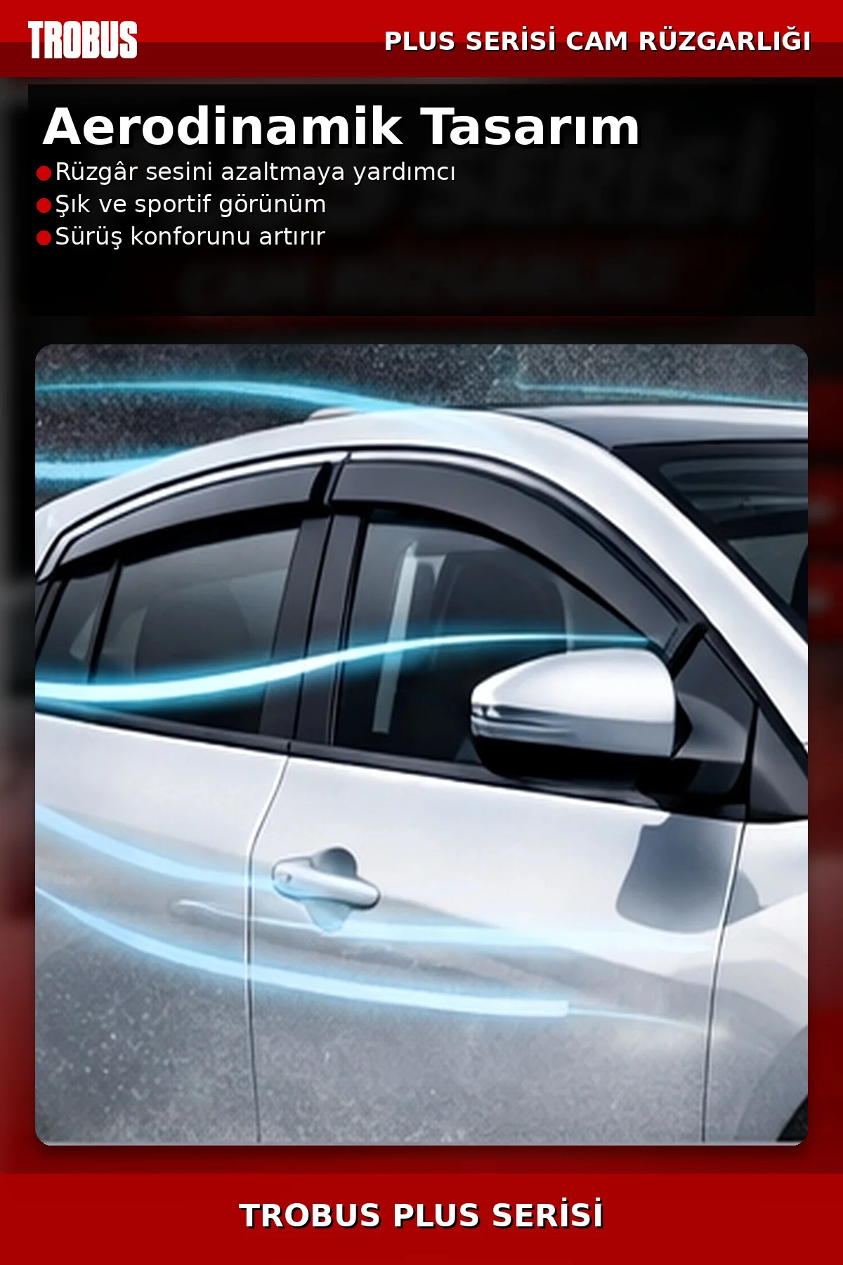 Plus Nissan Juke Tekna / Platinum Uyumlu Siyah Sport Rüzgarlık (Tüm Yıllar) 4'lü