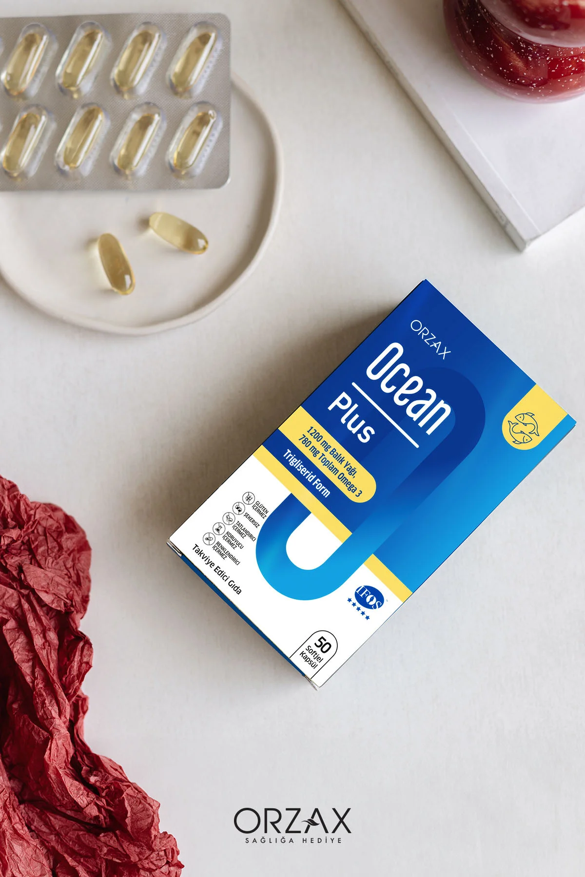 Plus Omega 3 Balık Yağı - EPA, DHA, OMEGA 3 - 1200 Mg - 50 Kapsül (Emilimi Yüksek Trigliserit Form)