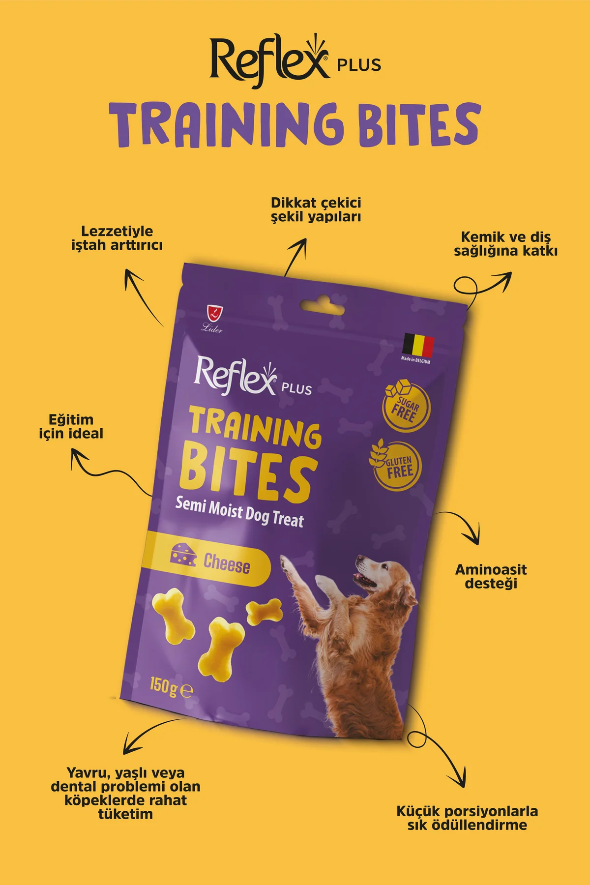 Plus Training Bites / Peynirli Yumuşak Köpek Eğitim Ödülü 150g