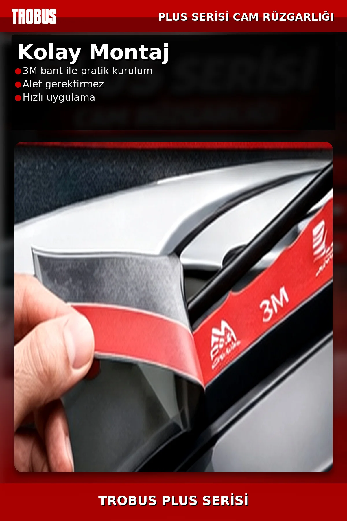 Plus Volkswagen Crafter 2.0 TDI / 2.5 TDI Uyumlu Piano Black Rüzgarlık (2006-2013) 2'li