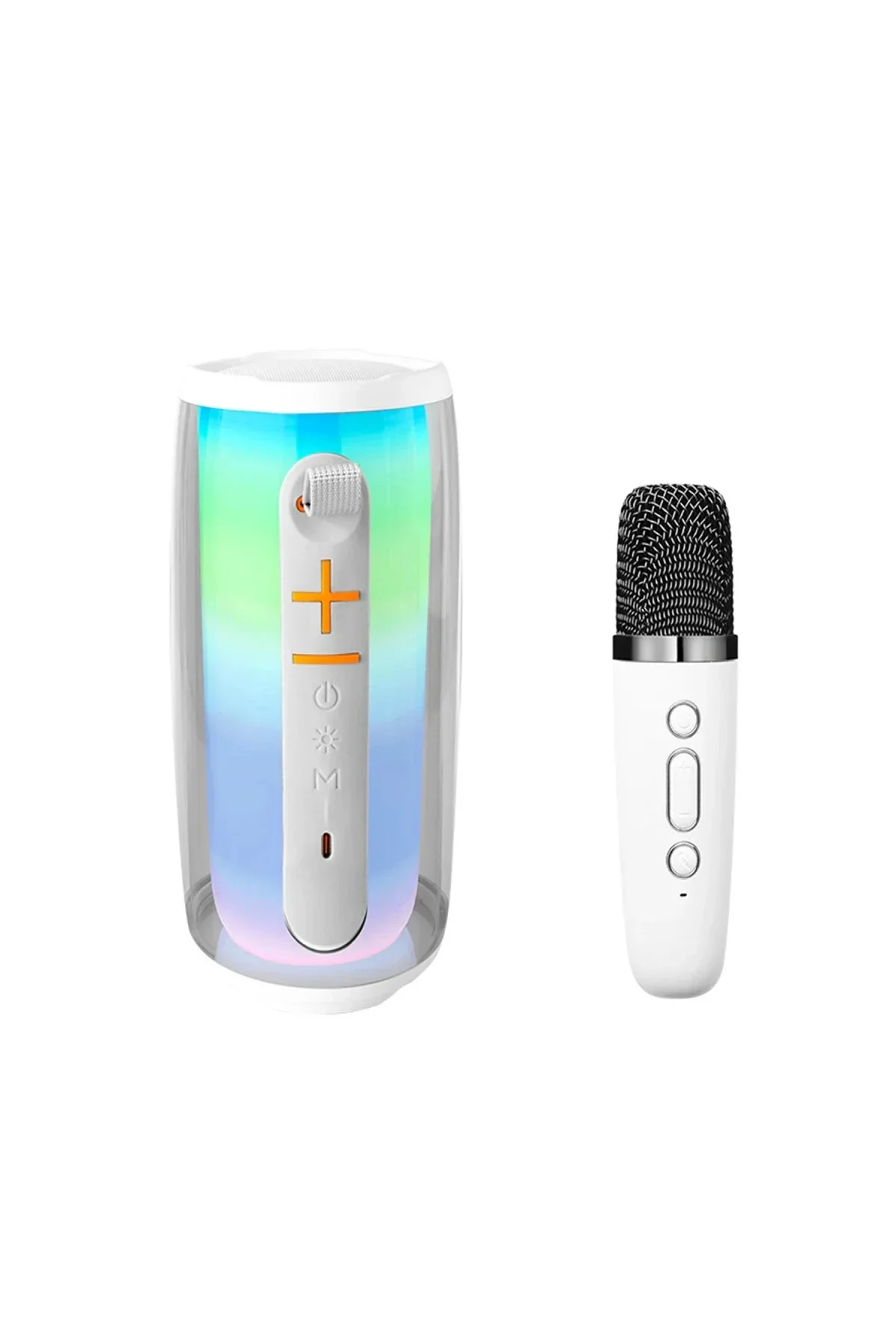 Pluse 6 Mikrofonlu RGB Kablosuz Hoparlör - Beyaz