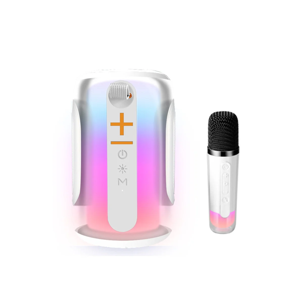 Pluse 8 RGB Kablosuz Hoparlör Beyaz - Bluetooth 5.0 Karaoke ve Atmosferik Ses Deneyimi