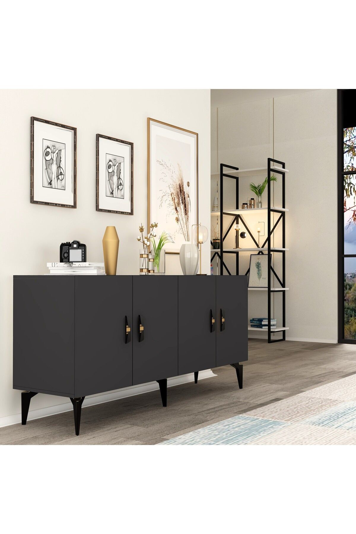 Cantek Dizayn Pluss 4 Kapakli Konsol Antrasit