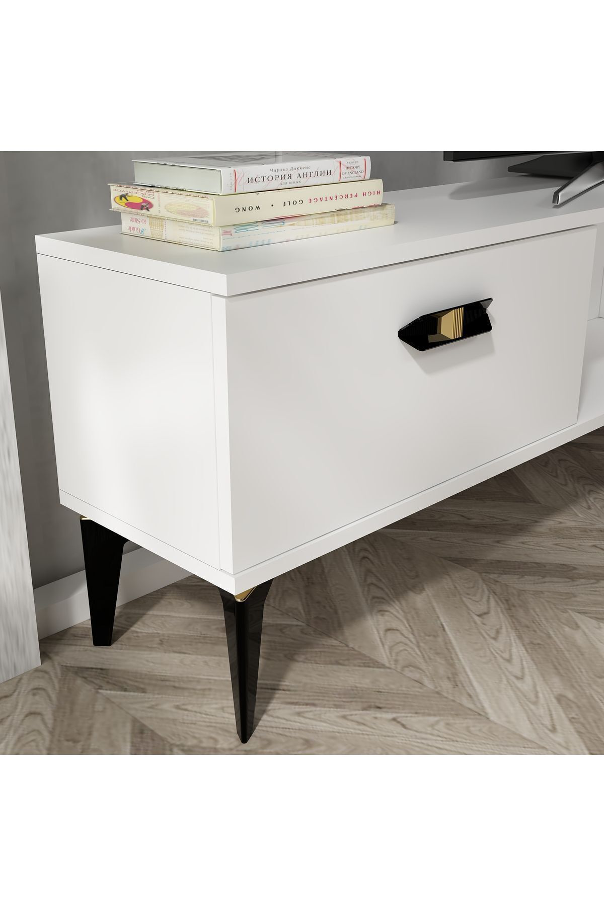 Cantek Dizayn Pluss Tv Ünitesi Takimi Beyaz-Beyaz