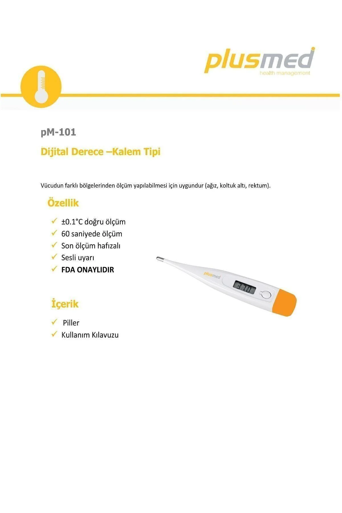 Pm 101 Dijital Koltuk Altı Beden Derecesi (thermometer) 6 Adet Pm 101 Dijital Koltuk Altı Beden Derecesi (thermometer) 6 Adet