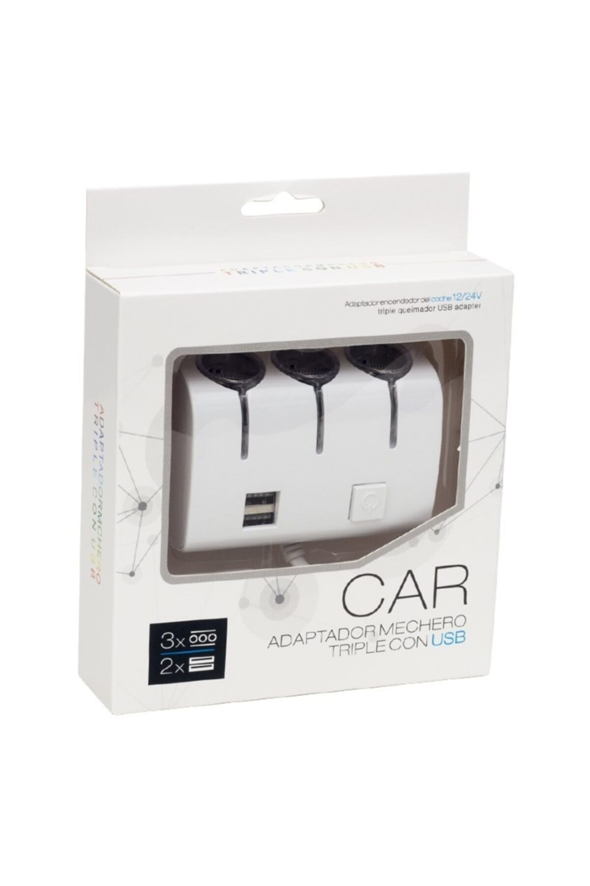 Pm-18952 12v/24v Çift Usb'li 3'lü Oto Çakmak Çoklayıcı