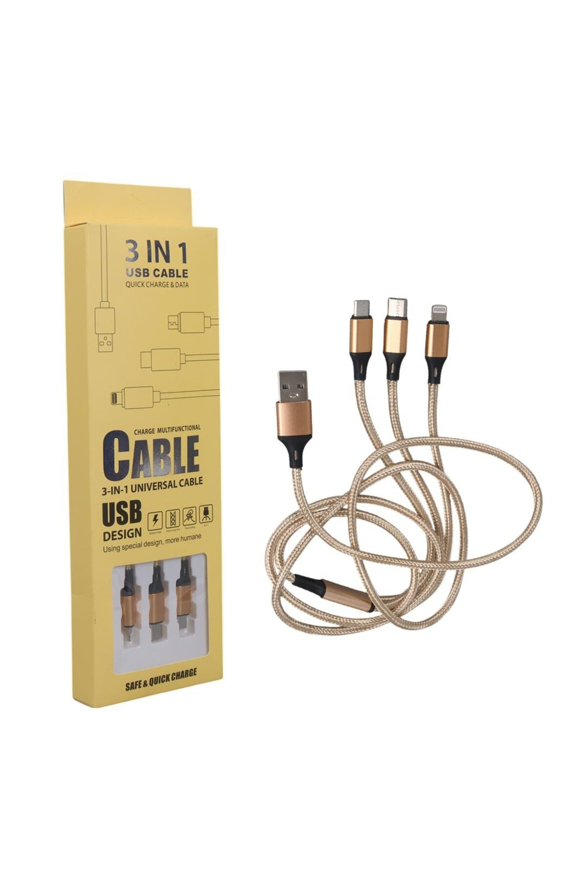 PM-2368 Micro USB - Type-C - Lightning Şarj Ve Data Kablosu 2.1 A