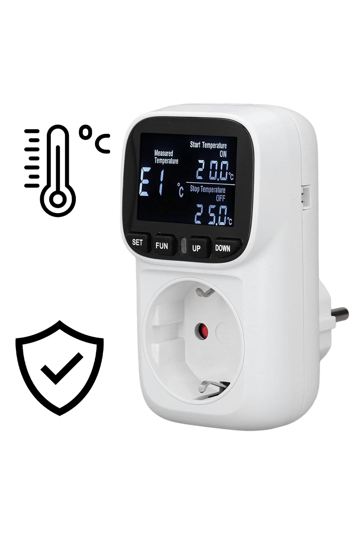 Pm-24909 Dijital Termostat Sıcaklık Kontrol Cihazı Priz (2 METRE 