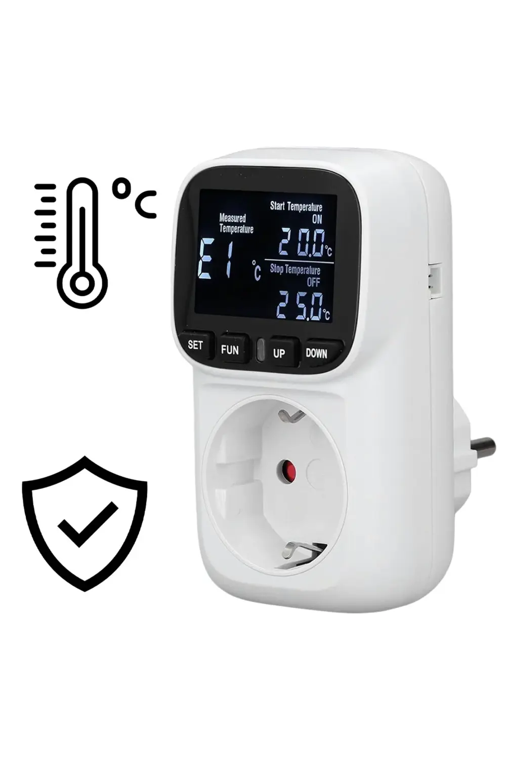 Pm-24909 Dijital Termostat Sıcaklık Kontrol Cihazı Priz (2 METRE