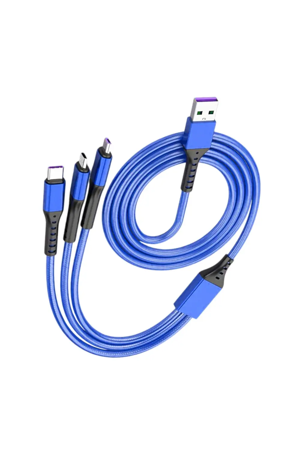 PM-26334 3IN1 MAVİ 1.2 METRE (MICRO USB - LIGHTNING - TYPE C) TEL