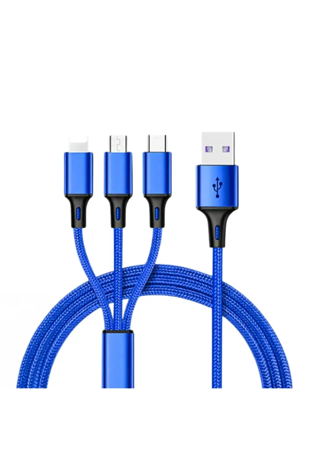 PM-26334 3IN1 MAVİ 1.2 METRE (MICRO USB - LIGHTNING - TYPE C) TEL