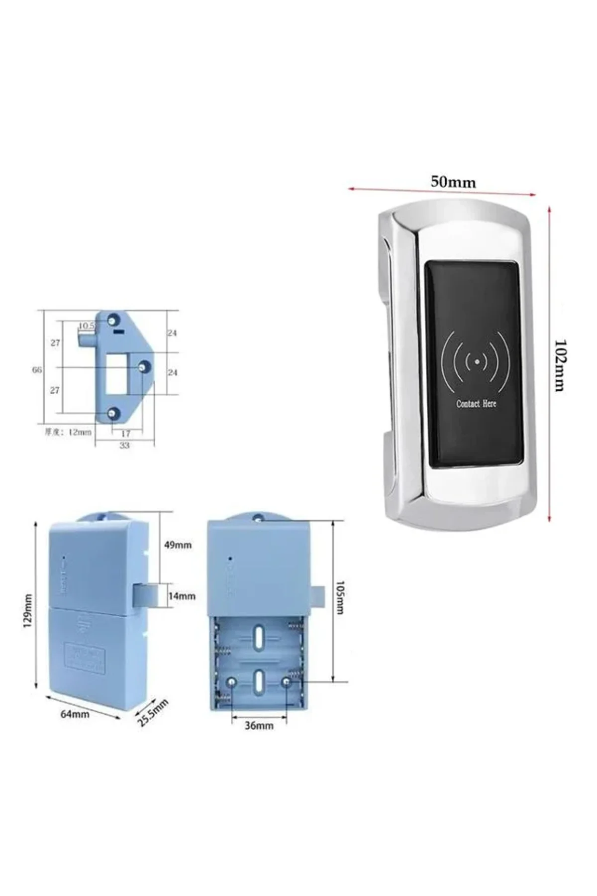 PM-26727 125Khz RFID Dijital Çekmece Dolap Kilidi (2’li Paket) PM-26727 125Khz RFID Dijital Çekmece Dolap Kilidi (2’li Paket)