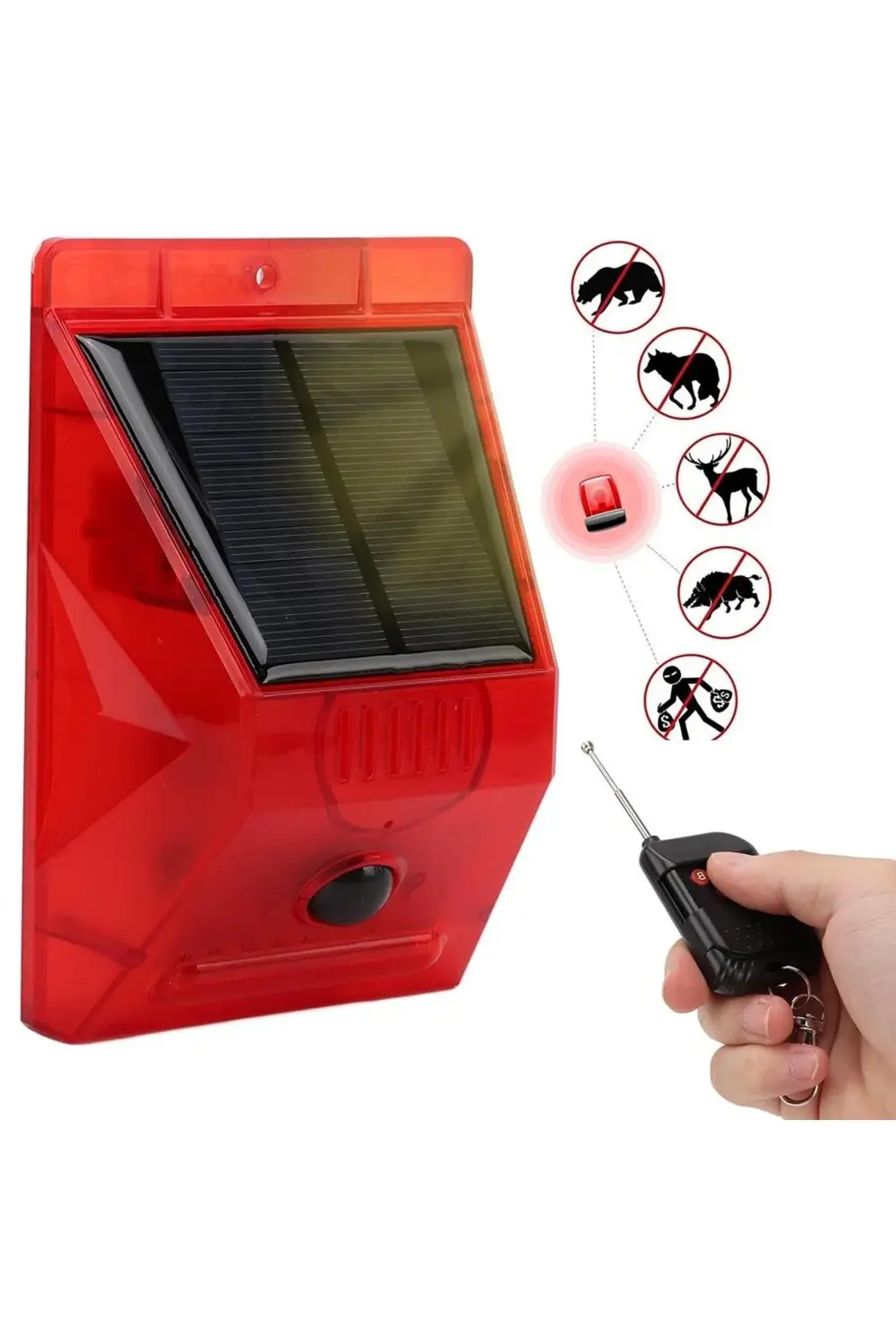 PM-26957 Sesli Hayvan Kovucu Alarm Cihazı Uzaktan Kumandalı Solar