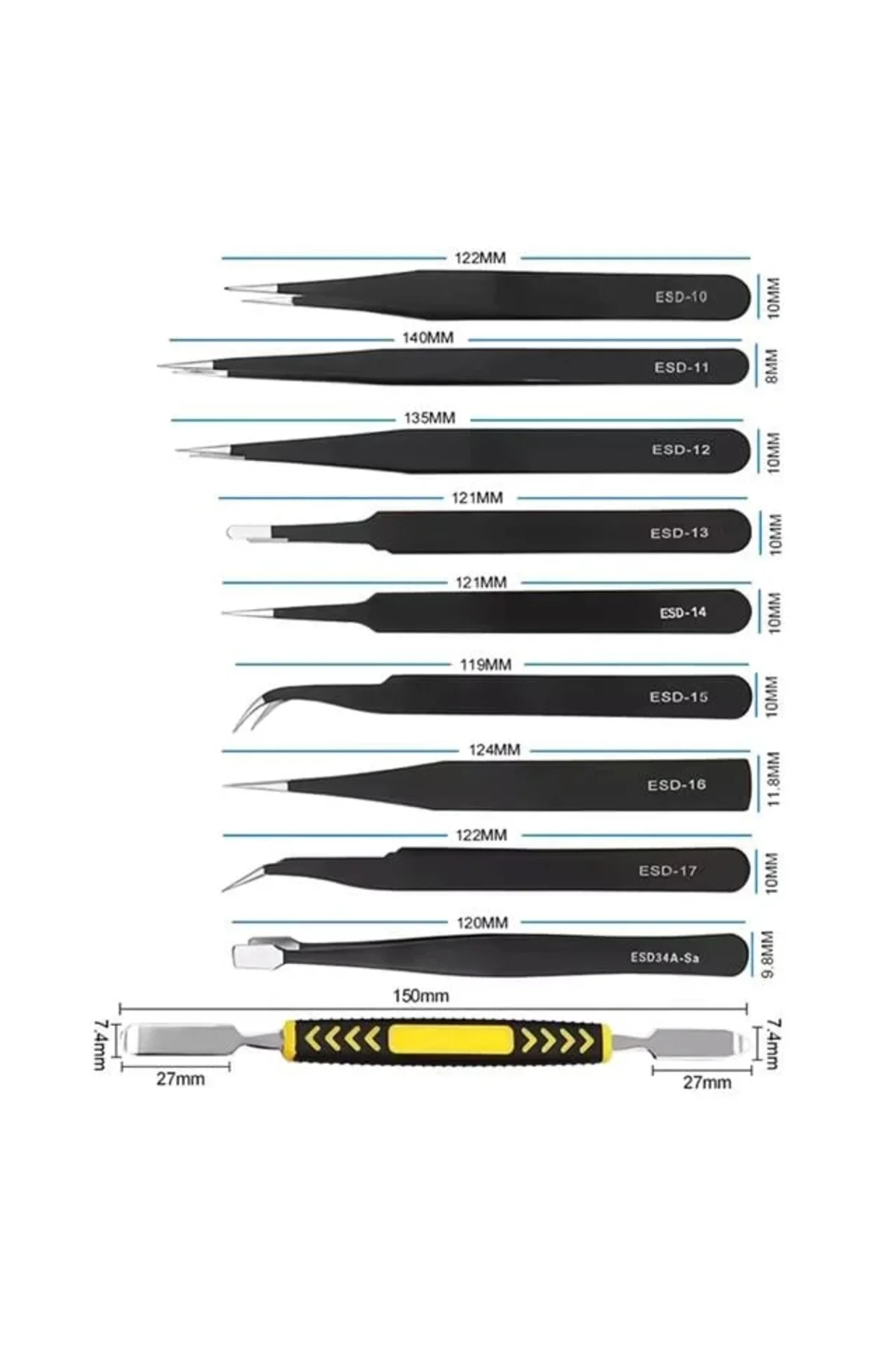 PM-28655 Telefon Tablet 10in1 Tar Cımbız Seti PM-28655 Telefon Tablet 10in1 Tar Cımbız Seti