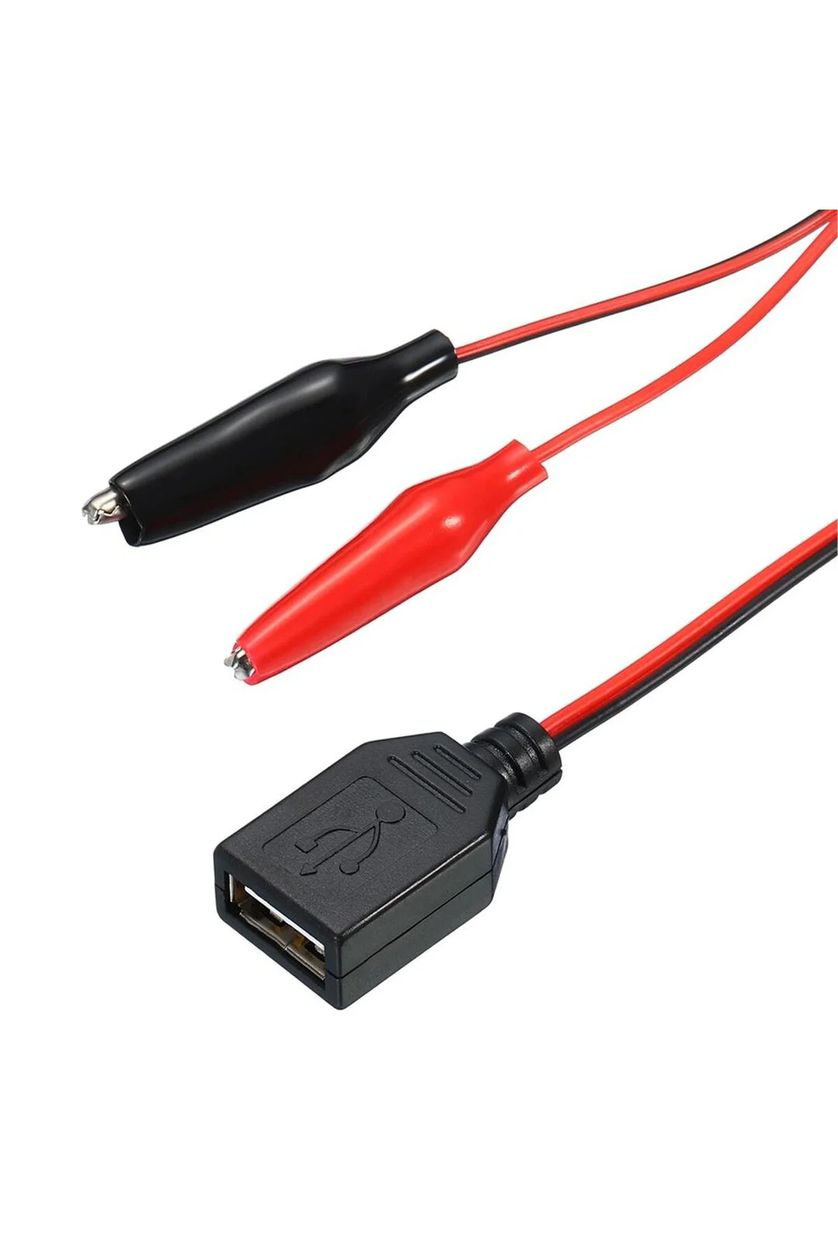 PM-28659 USB Dişi - Küçük Krokodil Uçlu 5V 2A Test Kablosu 60 CM