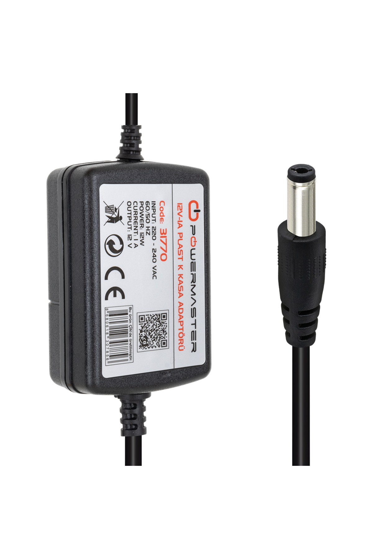 Pm-31770 12 Volt - 1 Amper - 12 Watt 5.5*2.5 Mm Uçlu Iki Ucu Kabl