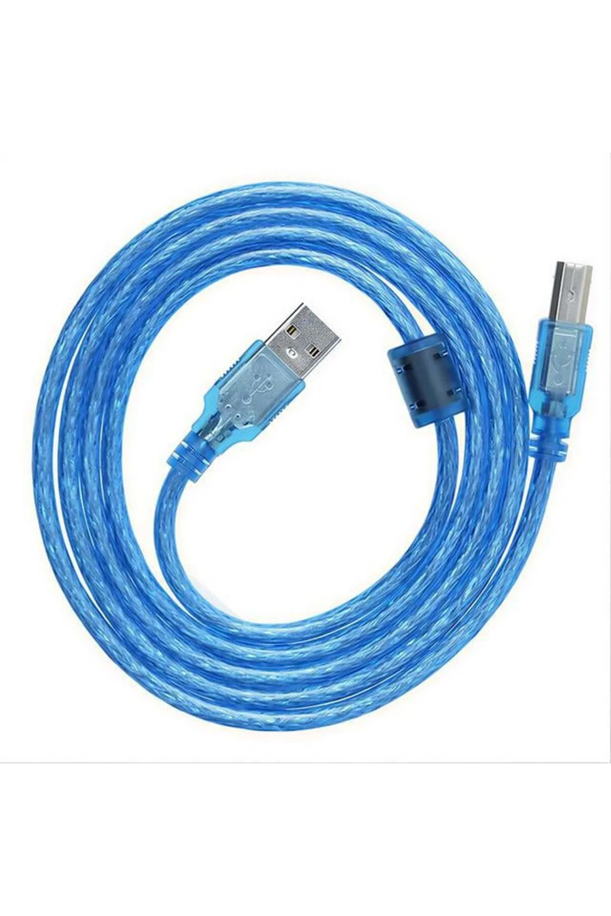 PM-3267 3 Metre Şeffaf Mavi USB 2.0 Yazıcı Kablosu