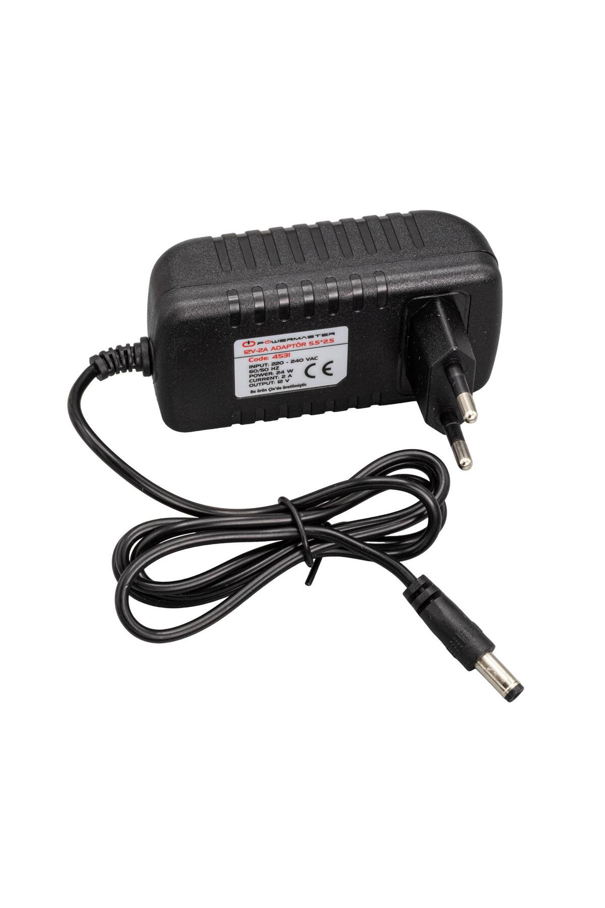 PM-4531 12 Volt - 2 Amper 5.5*2.5 Mm Uçlu Plastik Kasa Priz Tipi Adaptör